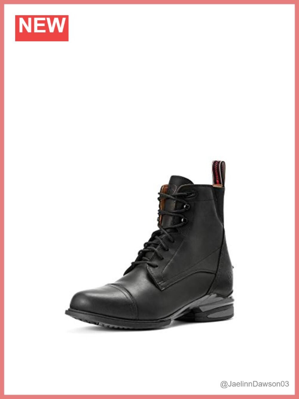Waterproof Leather Women's Paddock Boots Calf High Block Heel